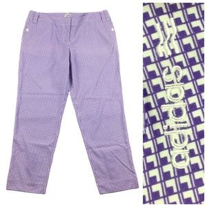 ADIDAS Golf Women’s Crop Pant Geo Print Purple White Sz 12